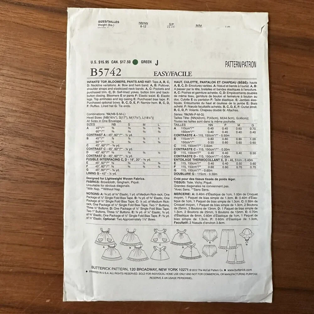 Butterick product uncut